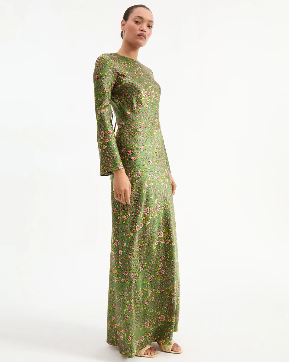 Gemma Long Sleeve Maxi Dress in Navy Paisley | Veronica Beard | Veronica Beard
