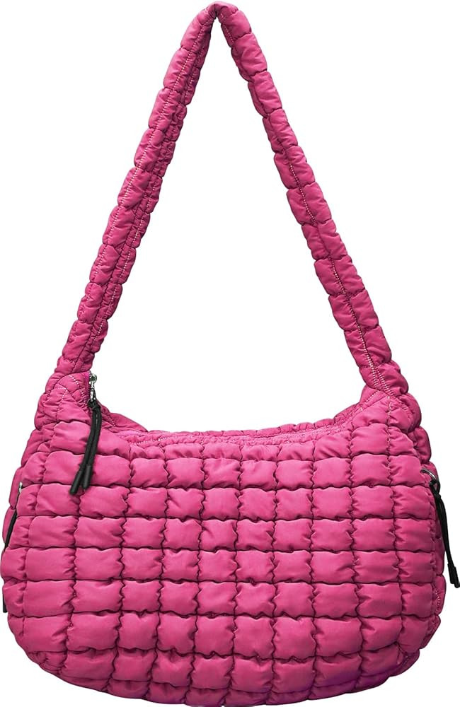 Large Puffer Tote Bag for Women Quilted Crossbody Bag, Hobo Quilted Tote Bag Crossbody Shoulder H... | Amazon (US)