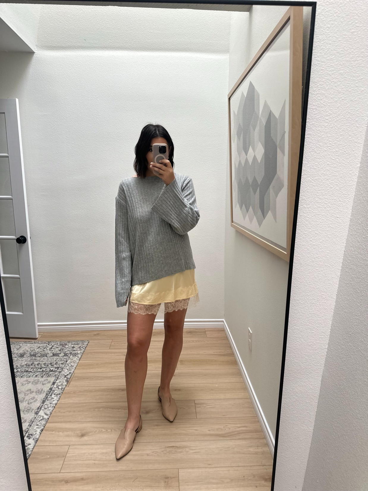 I'm in the large of the skirt, but need a medium! it runs generously. I'm in the medium of the sweater -- love it! It runs loose but overall true to size. Super soft and cozy. Both 40% off! Use code shopfall

I'm in the 10 of the blouse. I sized up for a looser fit at the bust.  

 