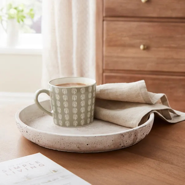 Round Concrete Tray | Dunelm