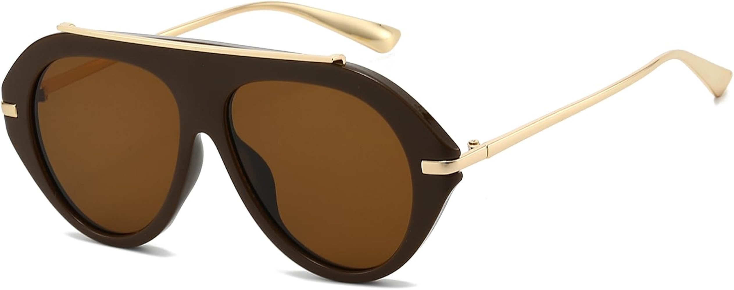 YAMEIZE Oversized Retro Pilot Sunglasses for - Women Men Vintage 70s Round Double Bridge Sunglass... | Amazon (UK)