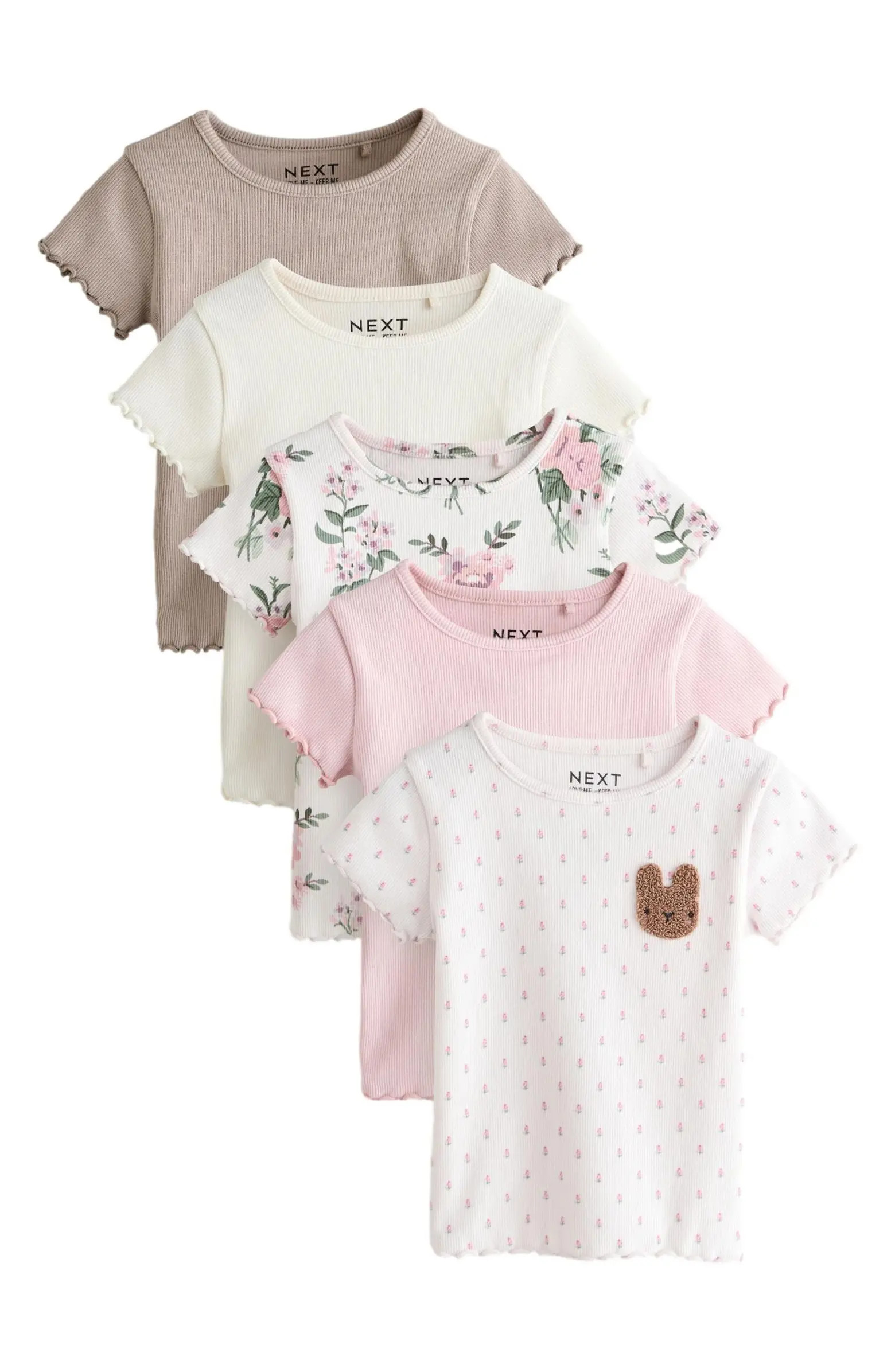 Kids' Assorted 5-Pack Rib T-Shirts | Nordstrom
