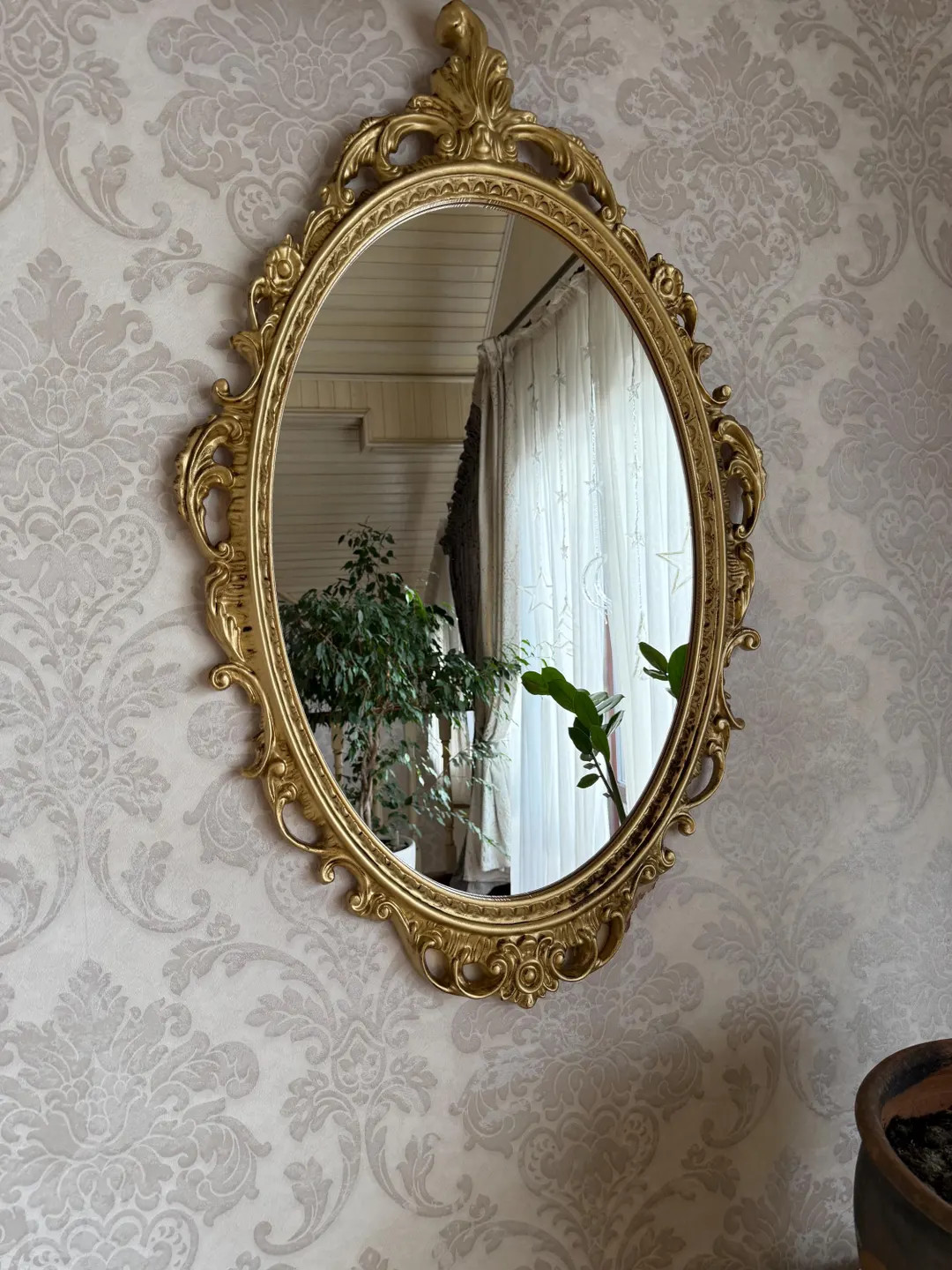 Oval Baroque Antique Gold Mirror – Elegant Ornate Wall Mirror, Vintage Style Home Decor, Handcr... | Etsy (US)