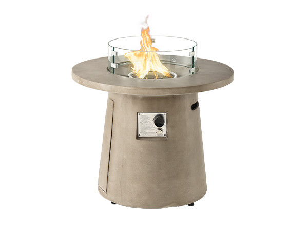 COSIEST 31.5-inch Round Fire Pit, Magnesium Oxide Outdoor Propane Fire Table, 40,000 BTU Stainless Steel Burner, Free Lava Rocks, Fits 20lb Tank Inside | Amazon (US)