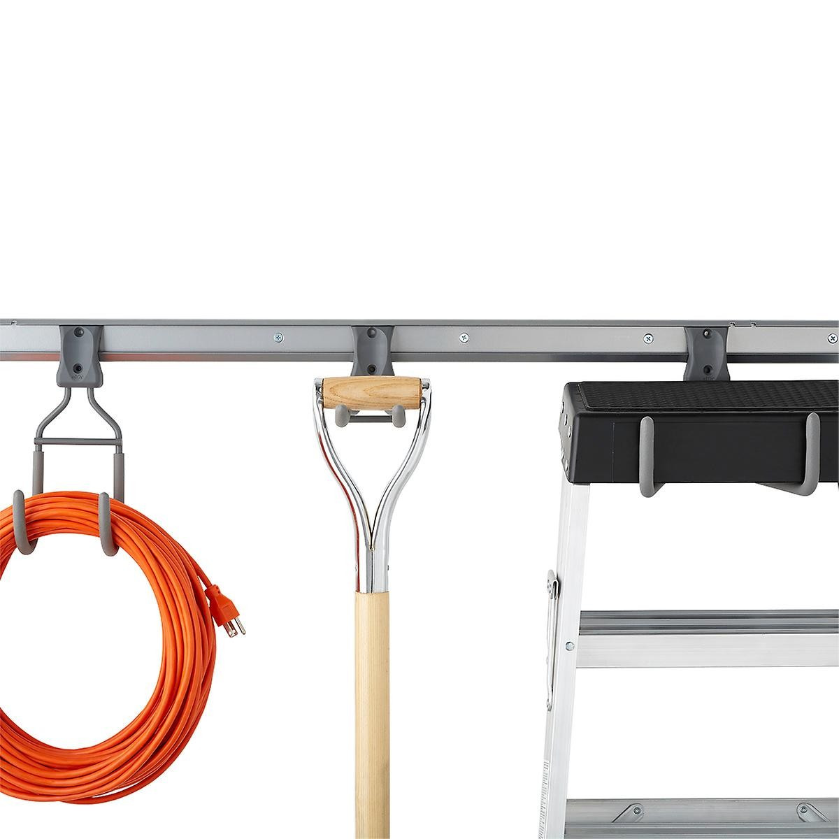 Elfa Platinum Utility Track with Three Hooks | The Container Store