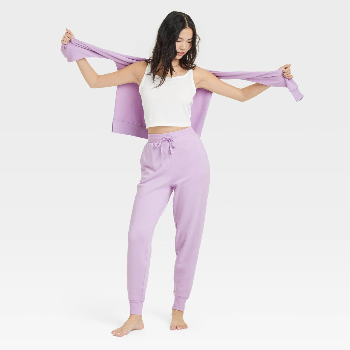 Women's Fleece Lounge Jogger Pants - Colsie™ Purple M | Target