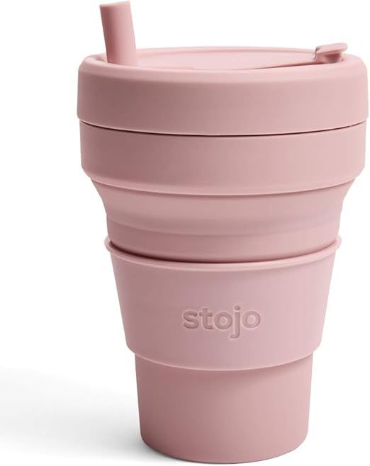 Stojo Collapsible Coffee Cup | Reusable To Go Extra Large Travel Cup – Carnation, 24oz / 710ml ... | Amazon (US)