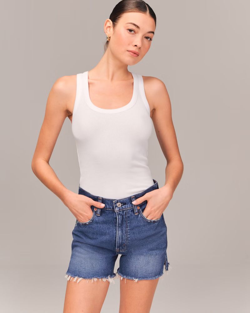 Women's High Rise 4 Inch Mom Short | Women's Clearance | Abercrombie.com | Abercrombie & Fitch (US)