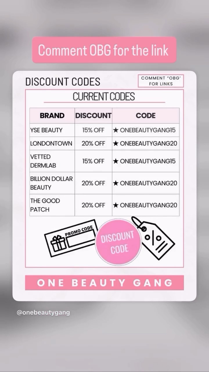 All discount codes are LIVE!!! 

These are my hottest codes right now! Don’t miss out on 15% - 20% discount on these brands- @ysebeauty @vetteddermlab @billiondollarbrows @pvolve @londontownusa @thegoodpatch @shopmy 

If you want any links to products or not sure of the code, please just comment or send me a DM, I’ll get back to you ASAP! 🫶🏻

#discount #discountcode

#LTKfitness #LTKuk #LTKbeauty
