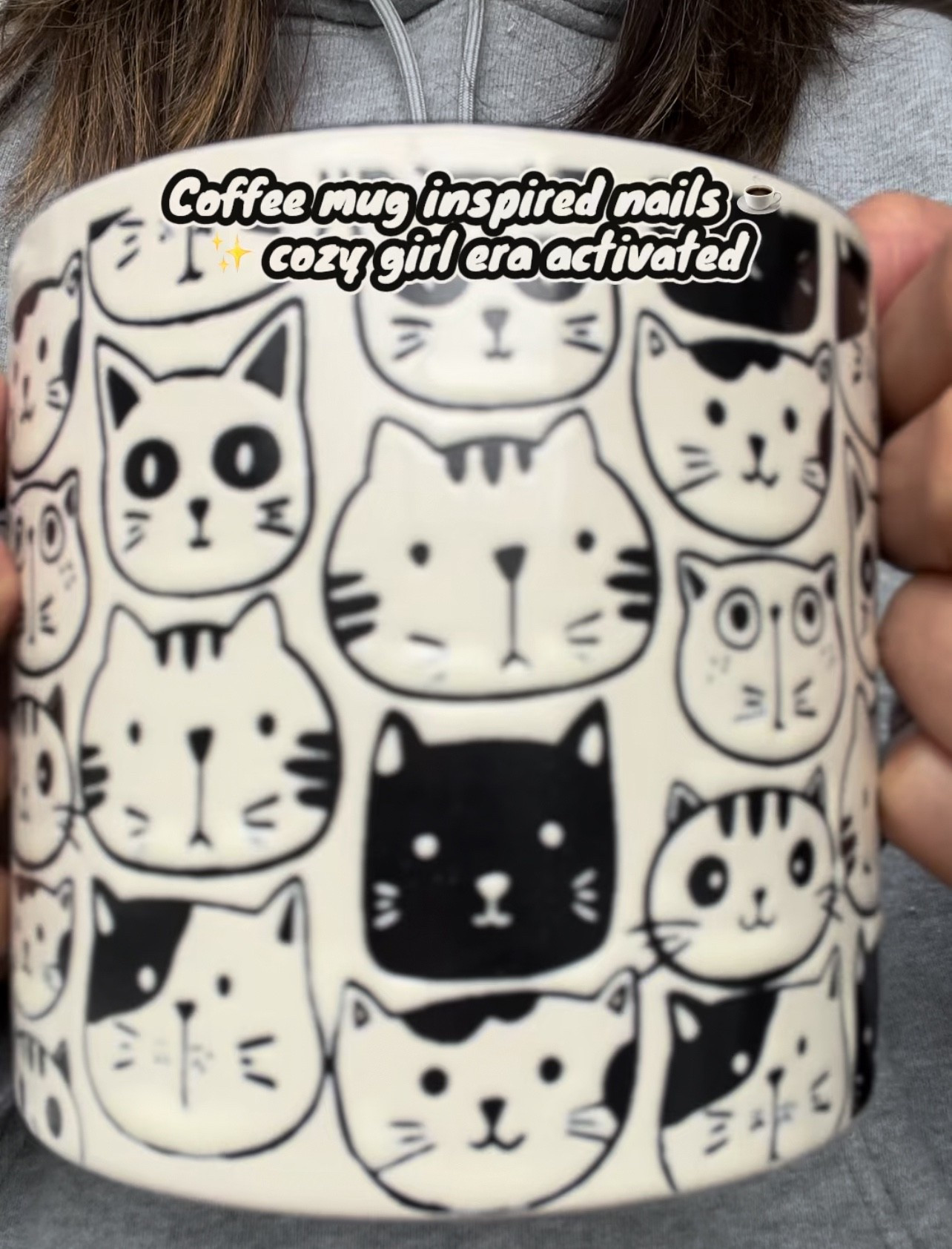 Coffee mug inspired nails ☕✨ cozy girl era activated. Press-on set.