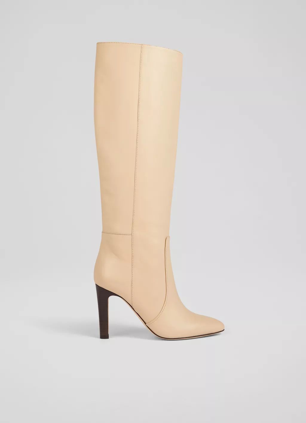 Margret Cream Leather Knee-High Boots | L.K. Bennett (UK)