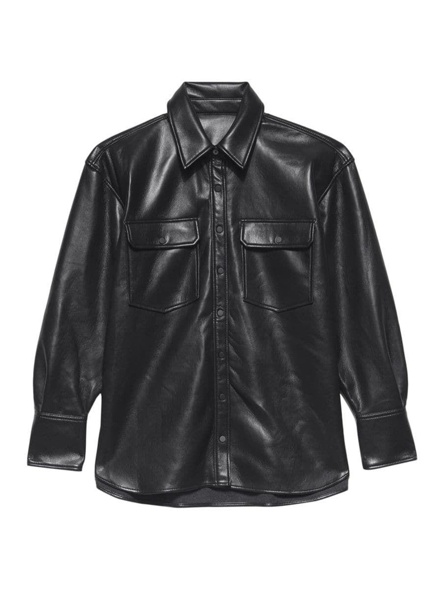Relaxed Leather Shirt Jacket | Saks Fifth Avenue