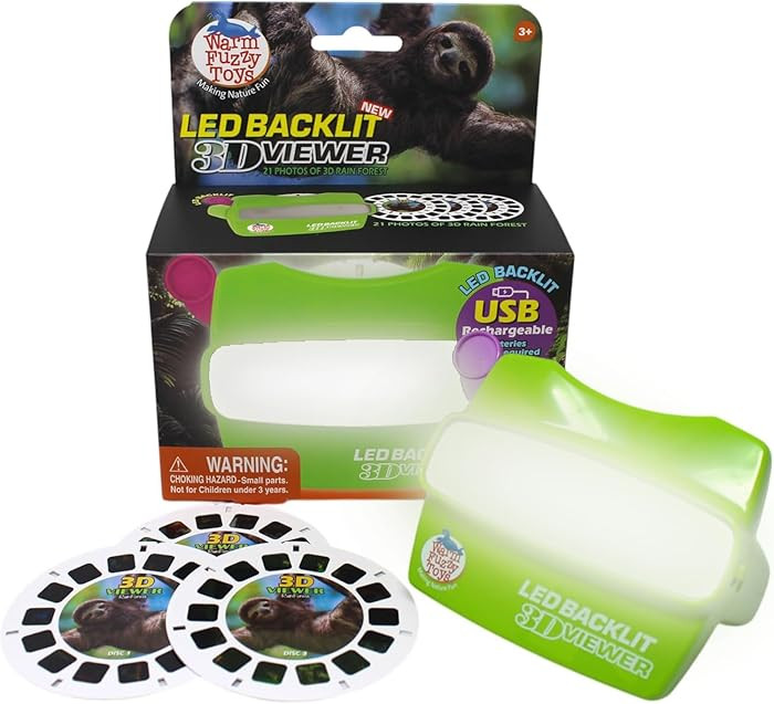 WARM FUZZY Toys LED Backlit 3D Viewer – (Rainforest) – New 2025 USB-C Rechargeable Viewer for... | Amazon (US)