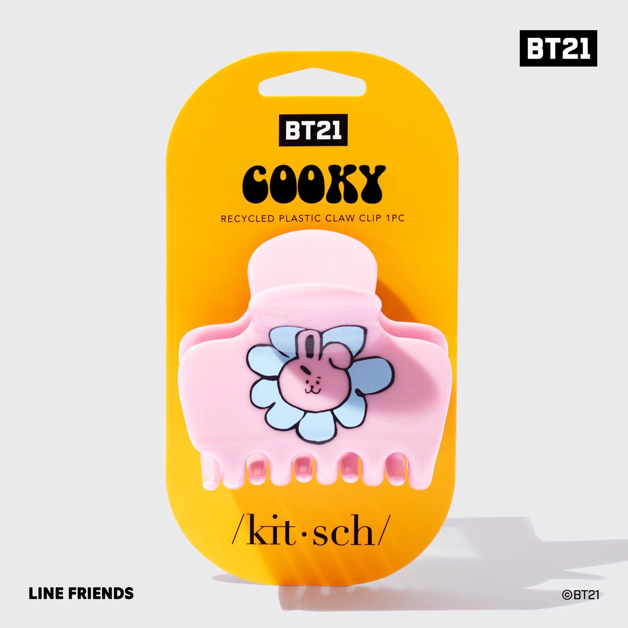 BT21 meets Kitsch Recycled Plastic Puffy Claw Clip 1pc - COOKY | Kitsch