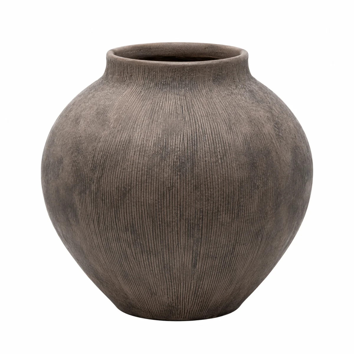 August Grove® Pavati Handcrafted Terracotta Vase with Ribbed Texture, Rustic Brown Finish | Wayf... | Wayfair North America