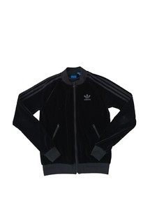 Adidas Originals VV SST Track top Women’s Uk6 Black Velour Embroidered Logo | eBay UK