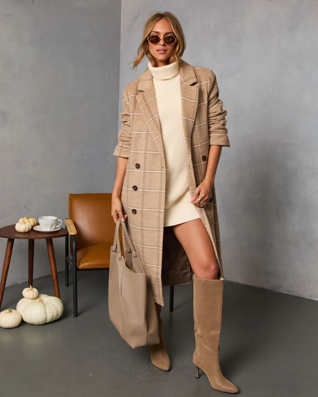 Autumn Root Plaid Longline Trench Coat | VICI