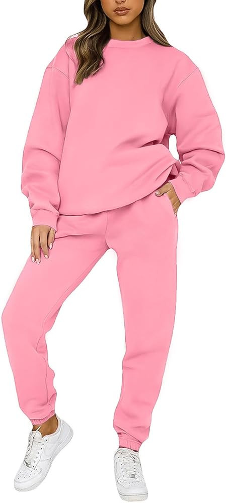 Alunzoem Jogger Sets for Women 2 Piece Sweatsuit Outfits Long Sleeve Pullover Sweatshirt Pants Se... | Amazon (US)