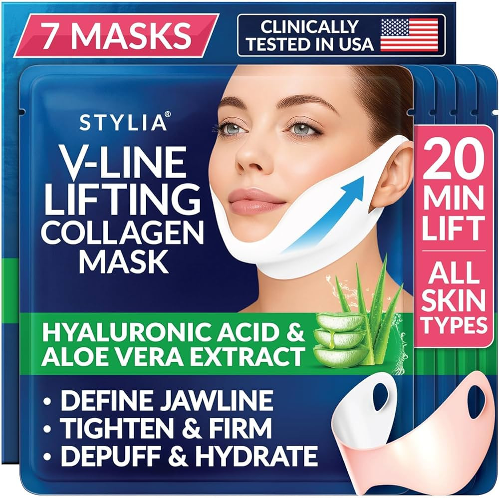 Stylia V Line Lifting Collagen Mask - Lift, Firm & Contour Jawline - Tightening Double Chin Strap... | Amazon (US)