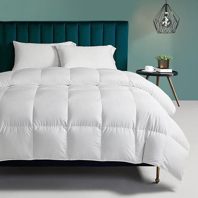 Organic Feather Down Comforter Queen Size, All Season Duvet Insert with 100% Organic Cotton Cover... | Amazon (US)