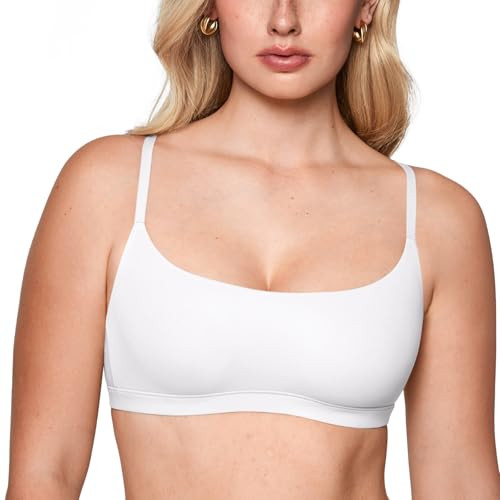 INLYRIC Women's Inbarely Soft Bralettes - Cami Bras No Underwire Seamless Unlined Comfort Bralette White - See Through X-Large | Amazon (US)