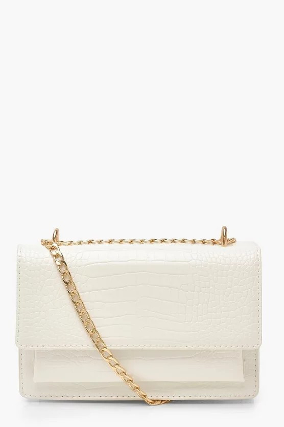 Croc Structured Cross Body & Chain Bag | Boohoo.com (UK & IE)