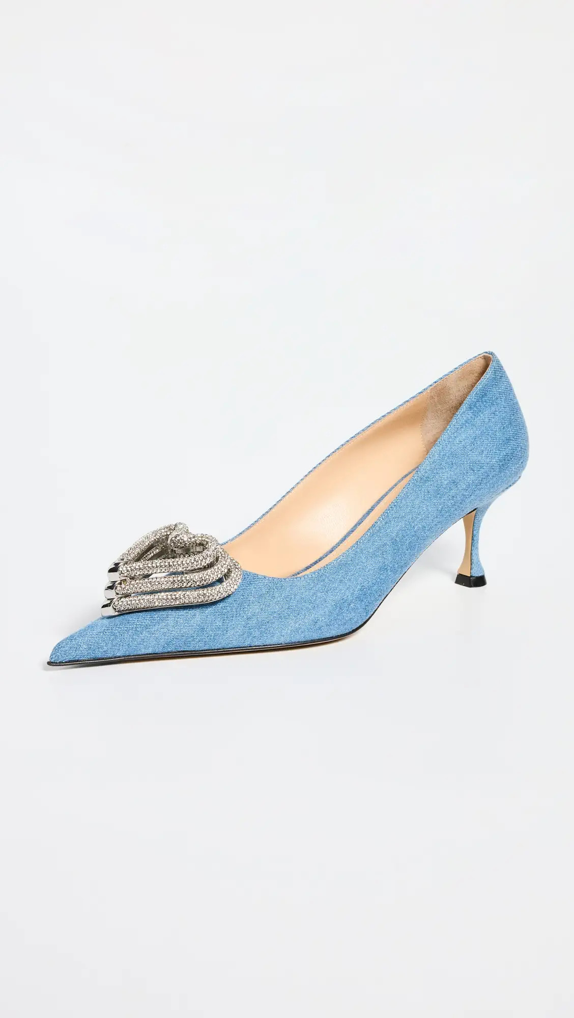 MACH & MACH Triple Heart Denim Blue Pumps | Shopbop | Shopbop