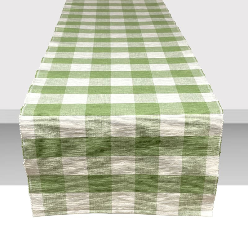 Green & White Buffalo Check Table Runner, 72" | At Home