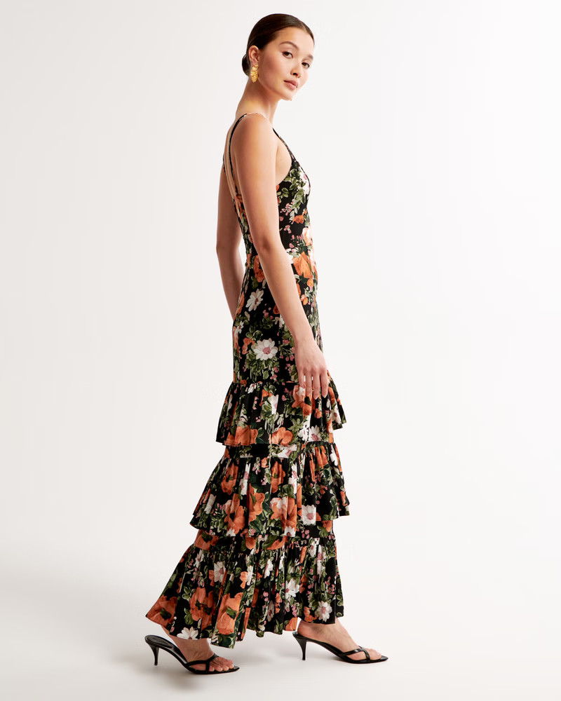 Ruffle Tiered Maxi Dress | Abercrombie & Fitch (US)