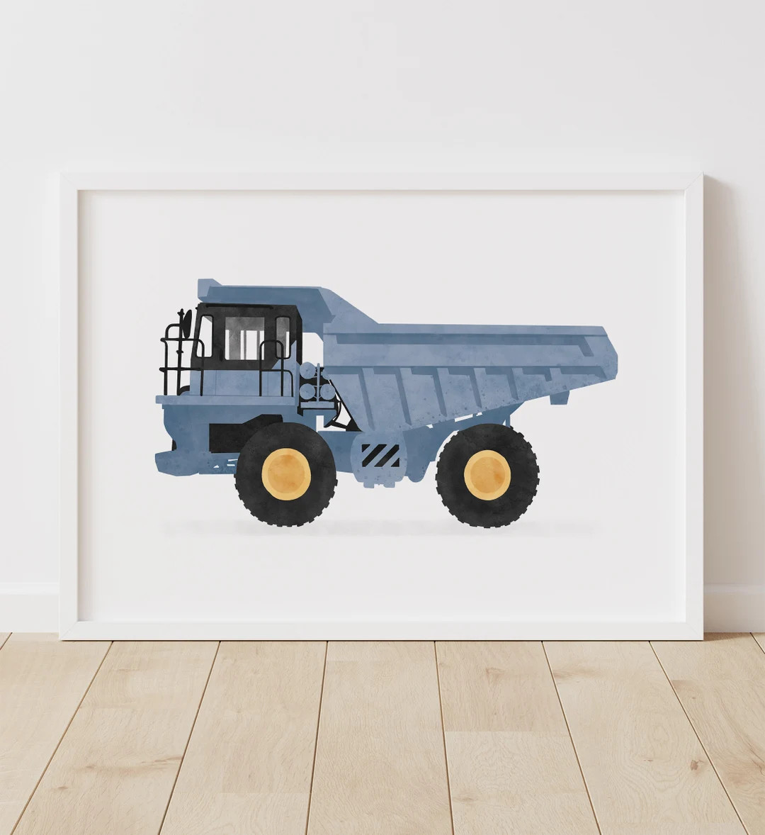 Blue Dump Truck Print, Boys Room Decor, PRINTABLE Construction Vehicle Wall Art, Construction Bir... | Etsy (US)