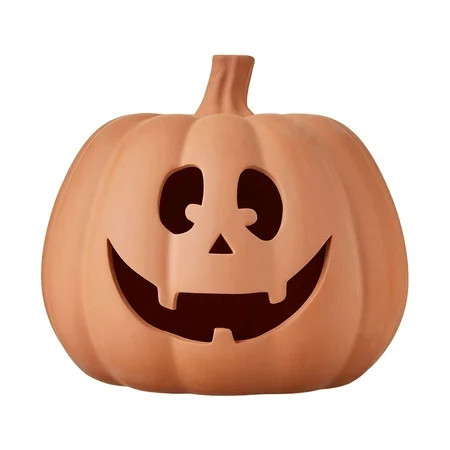 Hallowmas Handcrafted Jack-O'-Lantern,Kiln-Fired Clay Pumpkin for Fall Displays,Fall Decor Halloween Decorations Handmade Terracotta,Artisanal Kiln-Fired Pumpkin with Hand-Carved Details(Brown,6.29") | Walmart (US)