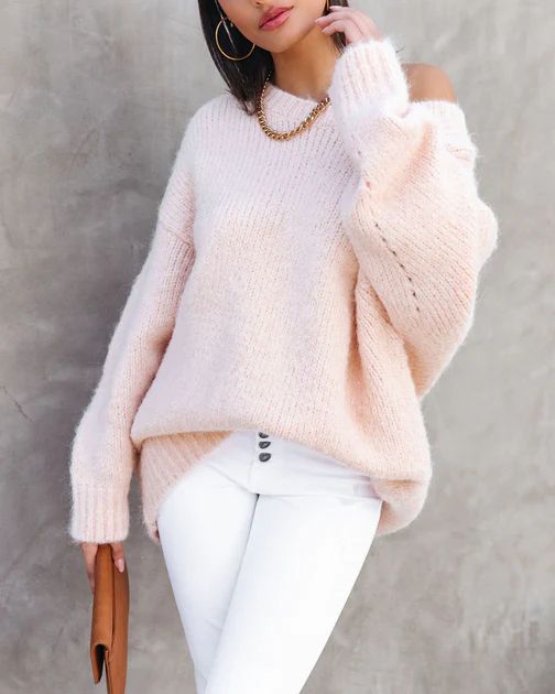 Katie Girl Knit Sweater - Blush | VICI Collection