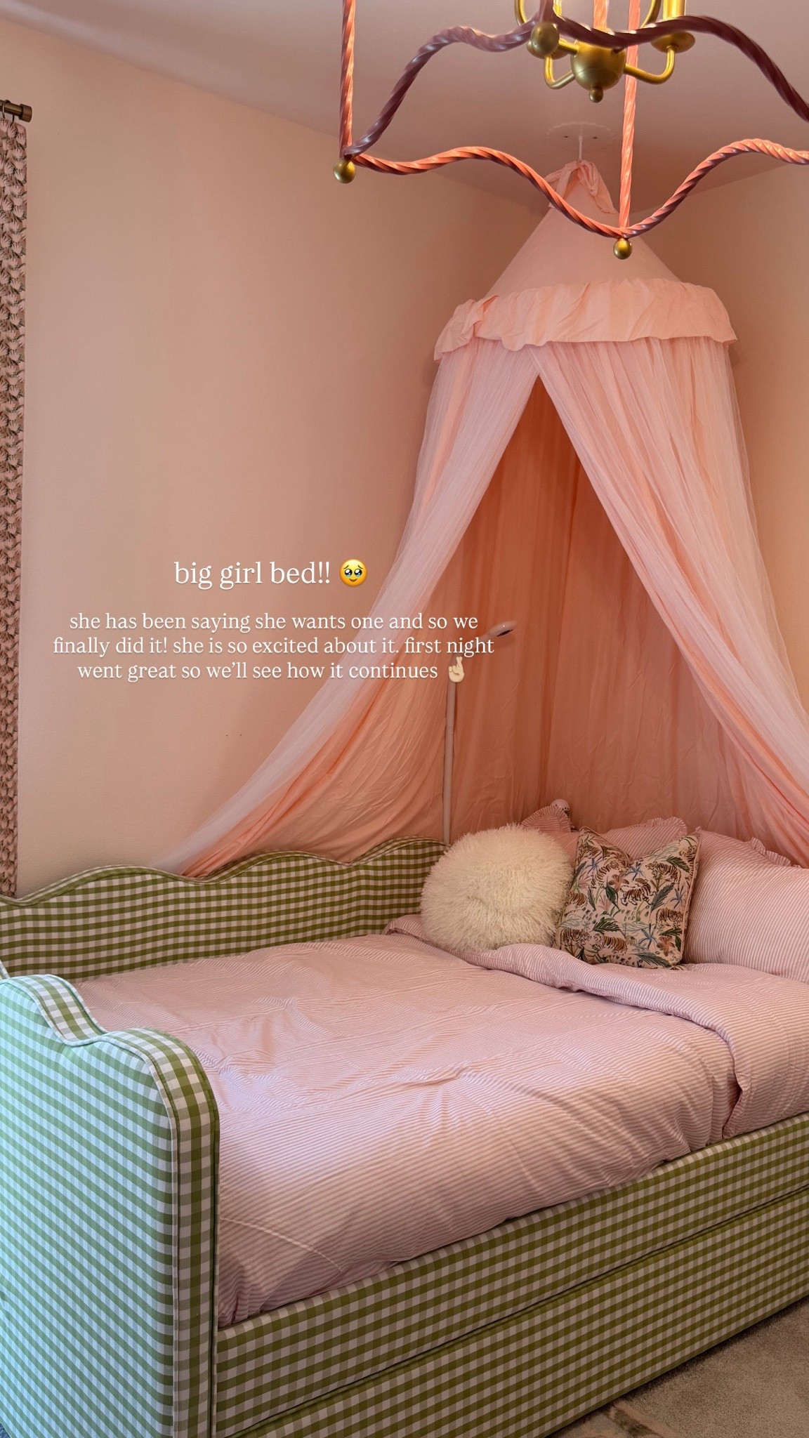 big girl bed, toddler bed 

bedding from home goods. Linked similar reversible option!!

we have the full size!