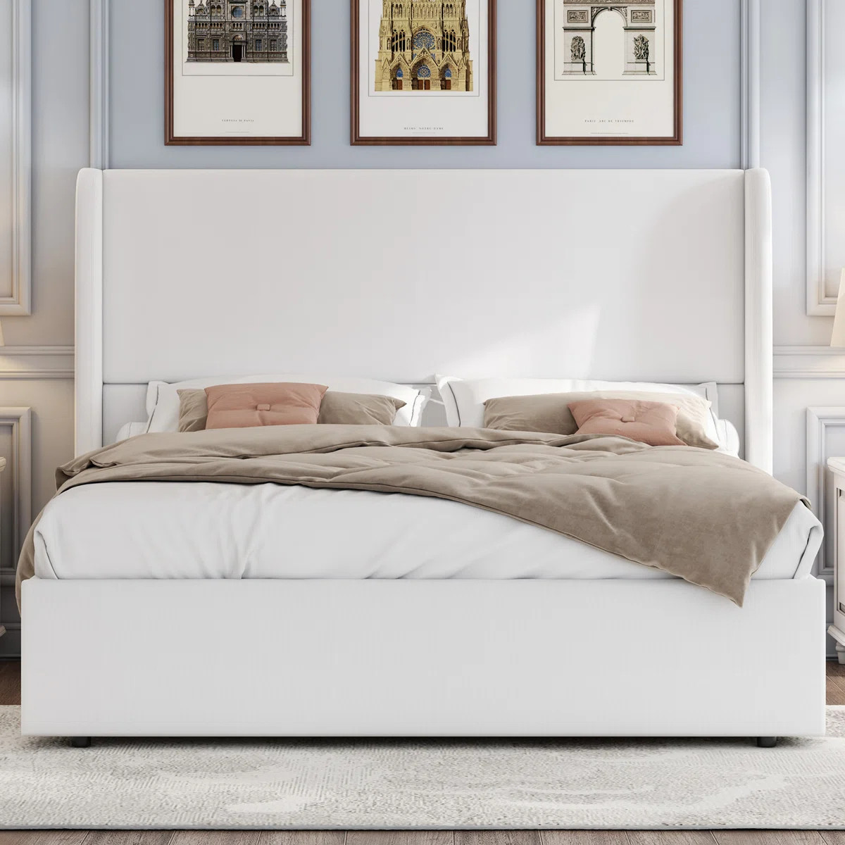 Craciunita Upholstered Wingback Storage Bed | Wayfair North America