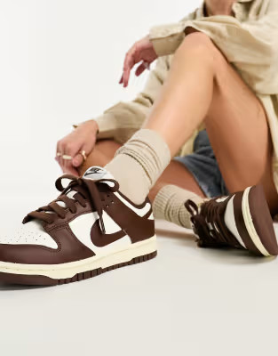 Nike Dunk Low sneakers in brown and off white | ASOS (Global)