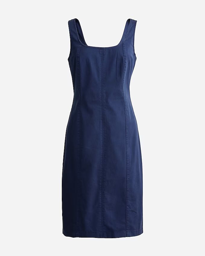 Fitted squareneck chino dress | J.Crew US