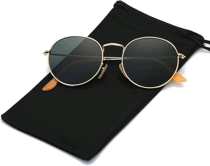 LKEYE Small Unisex Classic Vintage Round Mirror Lens Polarized Sunglasses LK1702 3447 | Amazon (US)