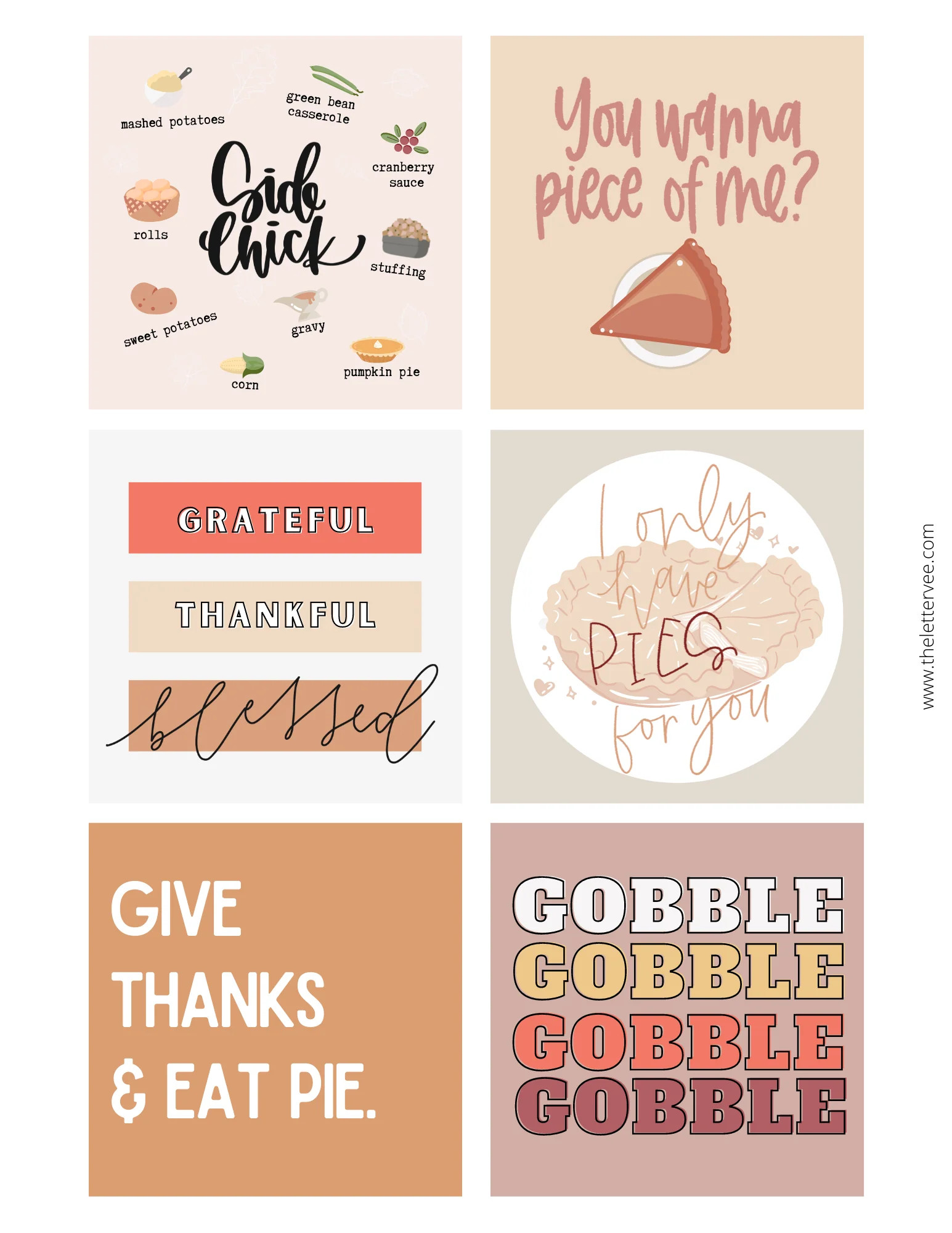 Thanksgiving Collection | Printable Bundle | The Letter Vee