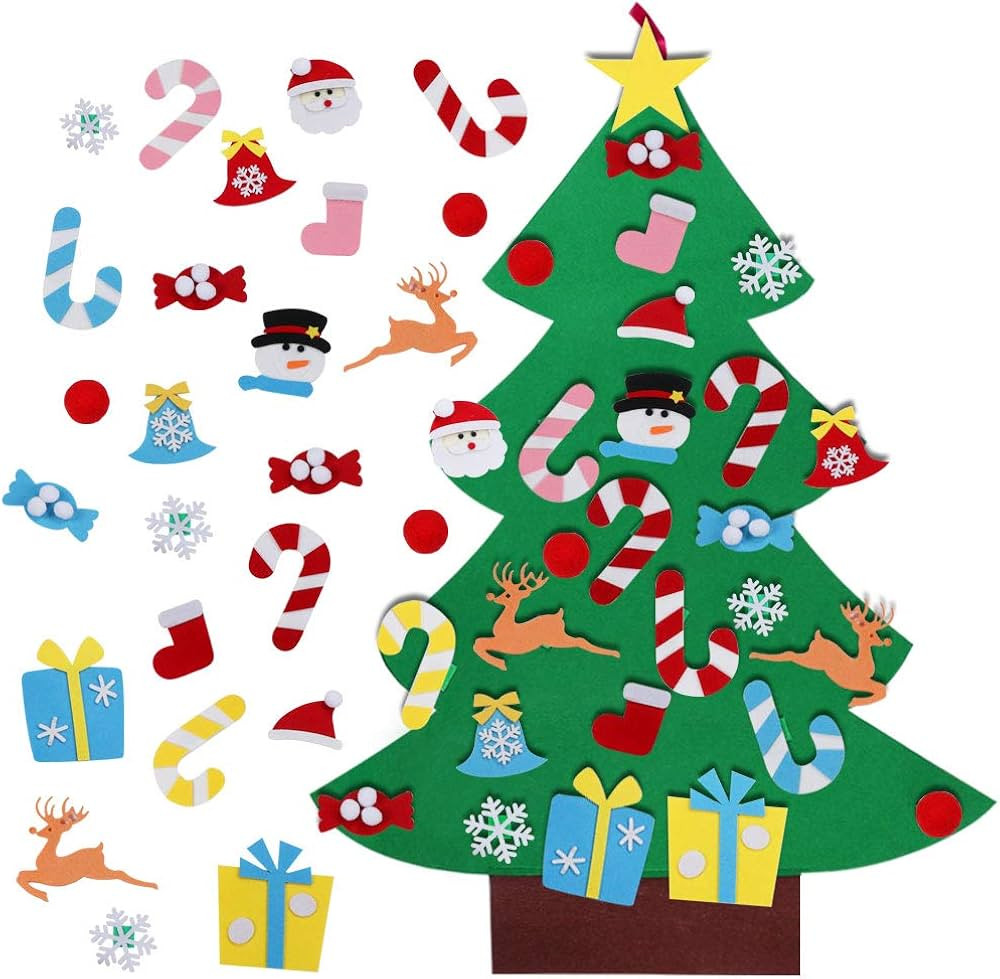 AerWo DIY Felt Christmas Tree Set + 26pcs Detachable Ornaments, 3FT Kids Wall Hanging Xmas Gifts ... | Amazon (CA)
