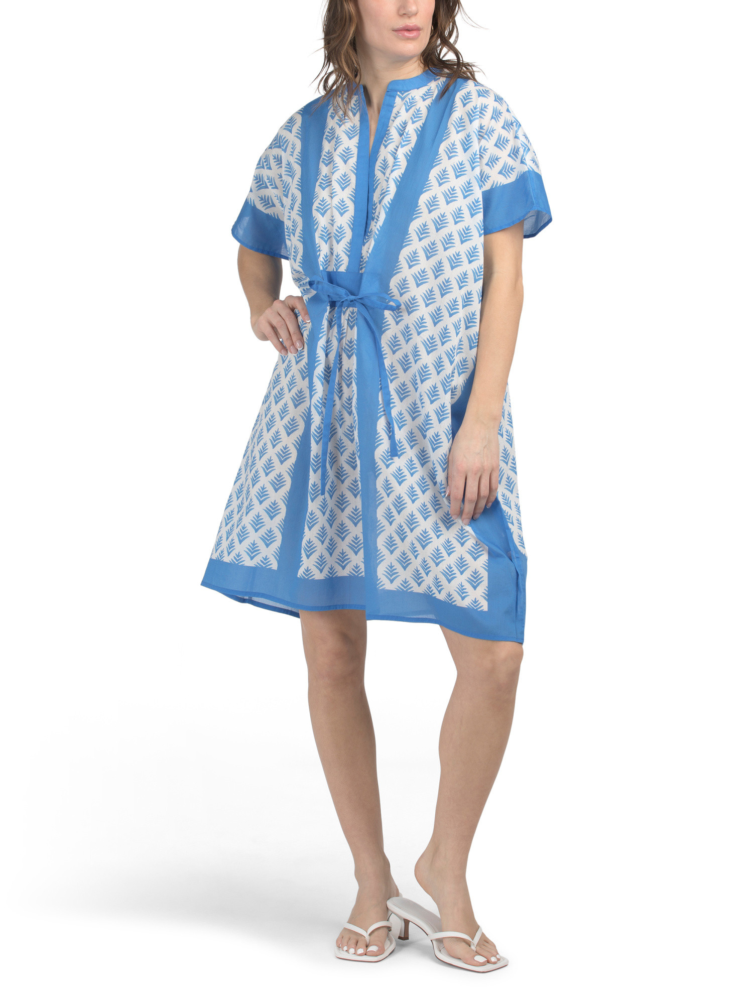 Short Sleeve Caftan Mini Dress | Casual Dresses  | Marshalls | Marshalls