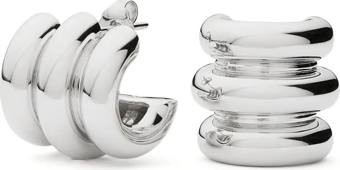 Chubby Triple Ridge Small Hoop Earrings | Nordstrom