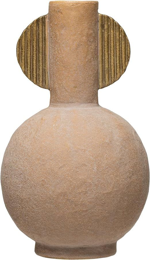 Bloomingville Stoneware Distressed Terracotta and Gold Finish Vase, Terracotta & Gold | Amazon (US)