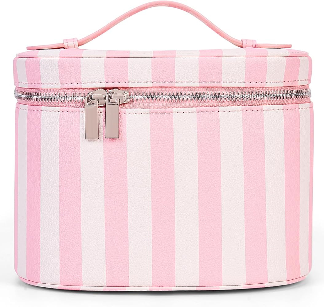 YFGBCX Checkered Makeup Bag Vanity Case with Divider Travel Toiletry Bag Women Cosmetic Bag Makeu... | Amazon (US)