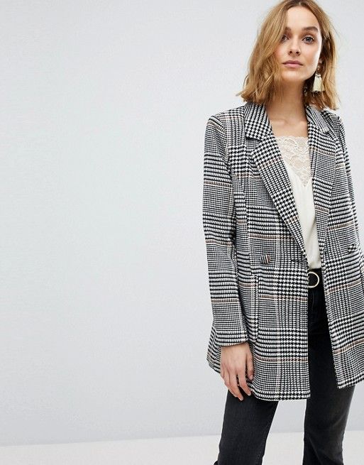 Vero Moda Longline Check Blazer | ASOS US