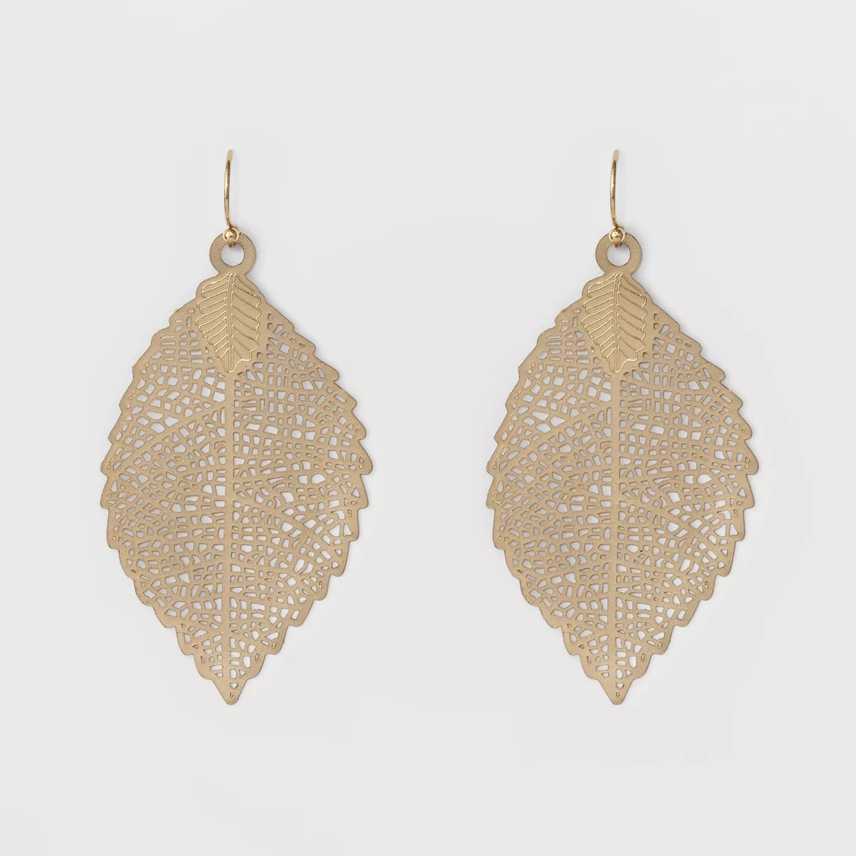 Women's Leaf Drop Earring - A New Day™ Gold | Target