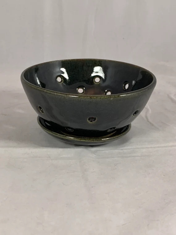 Blue/black Berry Bowl With Drip Plate 5 | Etsy | Etsy (US)