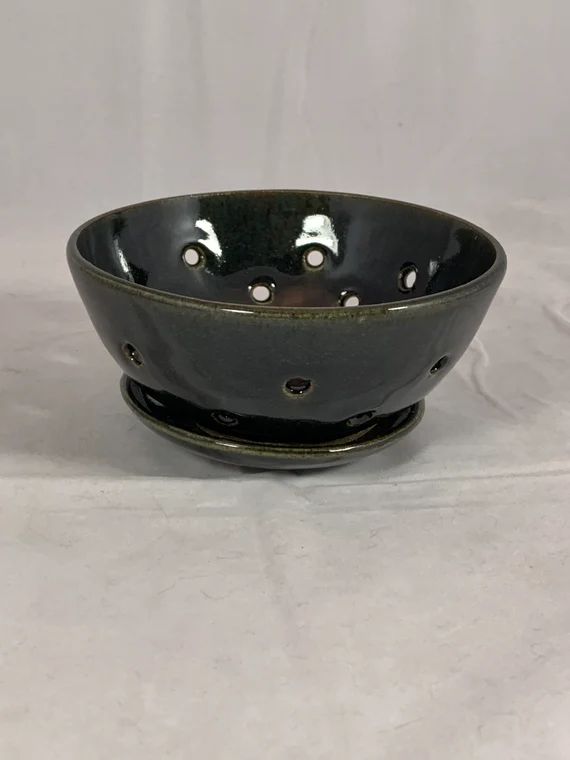 Blue/black Berry Bowl With Drip Plate 5 | Etsy | Etsy (US)