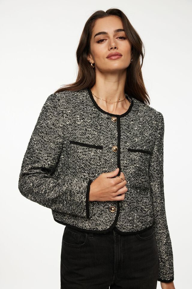 Margaux Bouclé Tweed Blazer | Dynamite Clothing