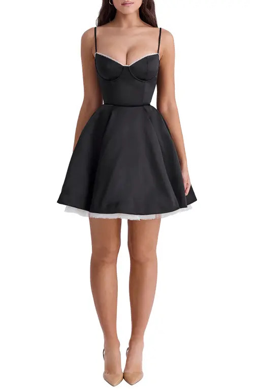 HOUSE OF CB Minimoiselle Fit & Flare Minidress in Black at Nordstrom, Size X-Small D | Nordstrom