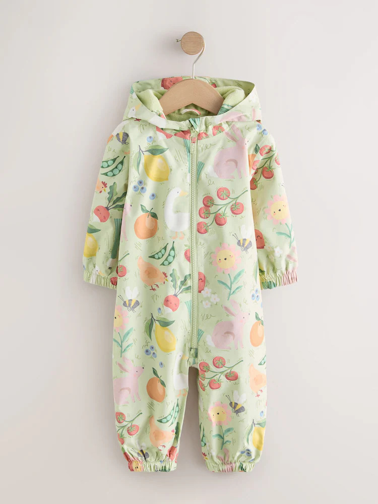 Sage Green Fruit Waterproof Printed Puddlesuit (3mths-7yrs) | Next US